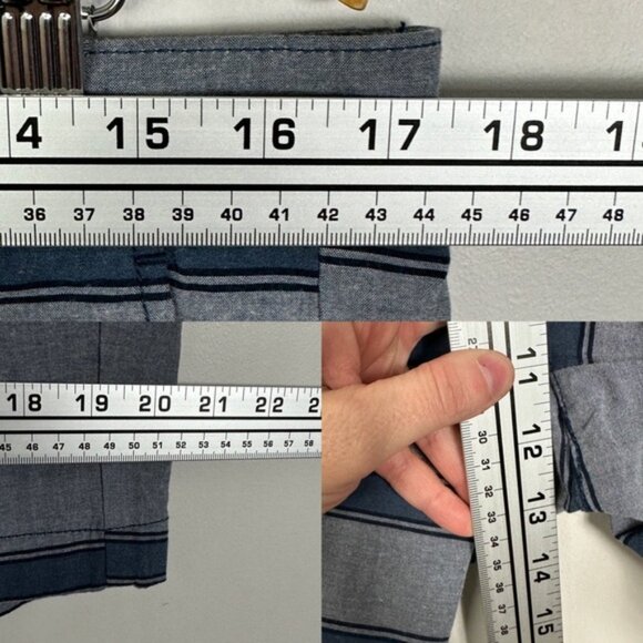 NWT Original Penguin 8inch Striped Chino Shorts Slim Fit Stretch Blue Size 33 Be - Picture 13 of 14